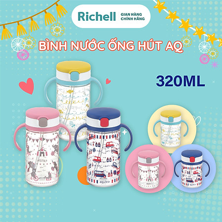 Bình ống hút AQ Richell Nhật Bản 320ml | Baby