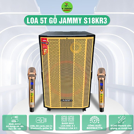 Loa 5T gỗ Jammy S18KR3- hàng chính hãng