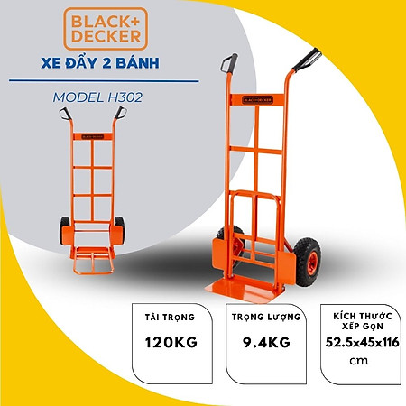 Xe đẩy hàng 2 bánh cao cấp BLACKANDDECKER (BLACK+DECKER) H302 tải trọng 120kg