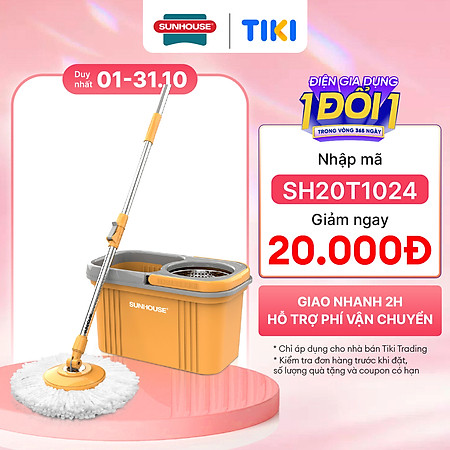 Bộ Lau Nhà Xoay 360 Độ Sunhouse Ks-Cl350PO