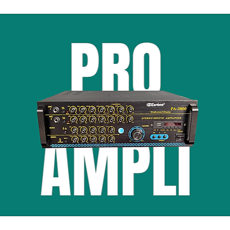 Amply Karaoke Bluetooth Công Suất Lớn 1000W Zenbos PA-3800, 12 Sò Đại(Hàng Chính Hãng)