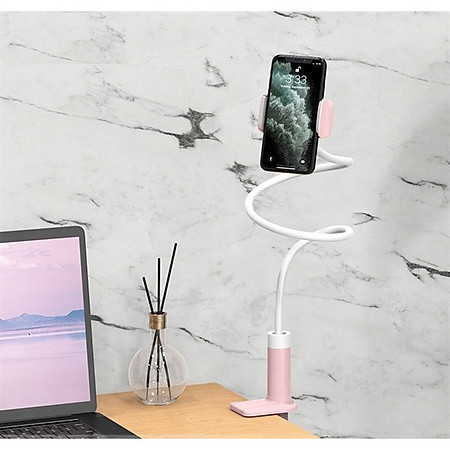 Kẹp điện thoại đuôi khỉ Hoco PH23 (trắng hồng) Hàng chính hãng