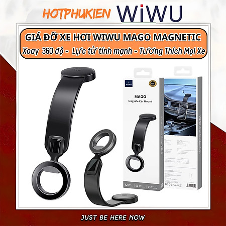 Giá đỡ điện thoại từ tính magnetic N52 cho xe hơi ô tô hiệu WIWU Mago Xoay 360 độ, keo 3M siêu chắc cho iPhone 16 15 14 13 12 Pro Max Plus S23 S24 S24 - Hàng nhập khẩu