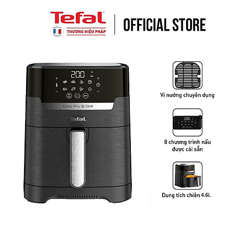 Nồi chiên, nướng không dầu điện tử Tefal 2 trong 1 EY505815, Dung tích lòng nồi 4.56L / sử dụng 4.2L /1.2kg- Hàng chính hãng