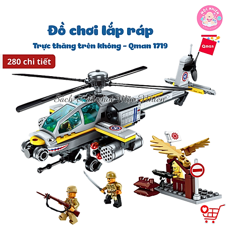 Đồ chơi lắp ráp, xếp hình Qman 1719 - Trực Thăng Trên Không (280 mảnh ghép)