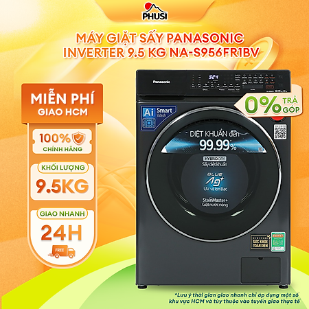 Máy giặt sấy Panasonic Inverter 9.5 kg kg NA-S956FR1BV - Hàng chính hãng( Chỉ giao HCM)