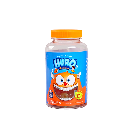 Kẹo dẻo lợi khuẩn Huro Probiotics – Bổ sung lợi khuẩn, hỗ trợ tốt cho tiêu hóa đường ruột, bé ăn ngon (Hũ 168g)