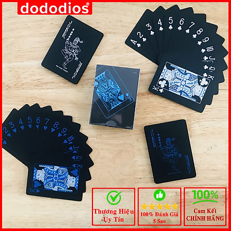 Bộ Bài Tây Poker Nền Đen Cao Cấp Chọn Màu – Bài Tây Đen Bằng Nhựa PVC Chống Thấm Nước Chống Gập Chính Hãng Dododios