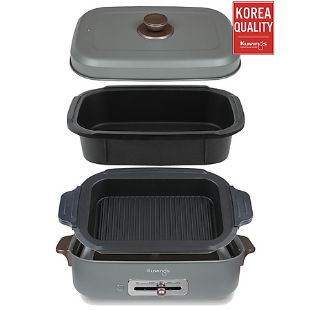 Lẩu nướng điện phủ gốm Ceramic 2 trong 1 Kuvings KMG-200B [4.0L] - Hàng chính hãng
