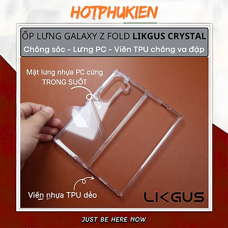 Ốp lưng chống sốc trong suốt cho Samsung Galaxy Z Fold 3 Fold 4 Fold 5 Fold 6 Fold 7 hiệu Likgus Crashproof giúp chống chịu  mọi va đập - hàng nhập khẩu