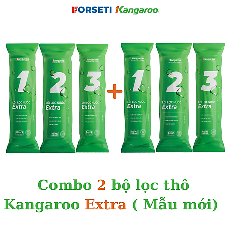 Combo bộ lọc thô Kangaroo lõi 123 dùng cho máy lọc nước Kangaroo - Hàng chính hãng