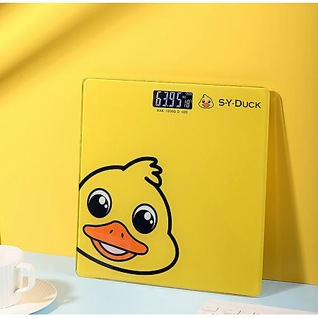 Cân điện tử vuông KG161 hình con vịt dễ thương, cân sức khỏe thông minh 180kg - Hàng chính hãng