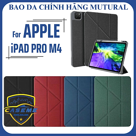 Bao Da Dành Cho iPad Pro M4 -11 inch 2024. iPad Pro M4 - 13 inch 2024 Chính Hãng Mutural Kèm Khay Đựng Bút - Hàng Nhập Khẩu