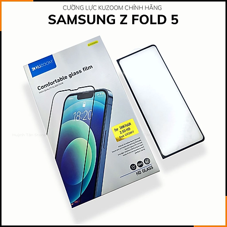 Kính cường lực cho Samsung Z Fold 5 / Z Flip 5 / Fold 4 trong suốt full màn hình chính hãng KUZOOM( hàng chính hãng)