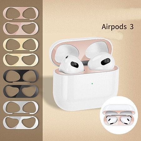 Miếng Dán Chống Bụi Kim Loại Kai Dành Cho Airpods Pro 2 / Airpods Pro / Airpods 3 - Hàng Nhập Khẩu