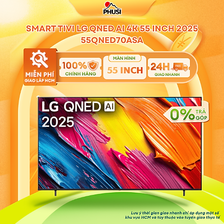 Smart Tivi LG QNED AI 4K 43 Inch 43QNED70ASA /55 Inch 55QNED70ASA/ 65 Inch 65QNED70ASA/ 75 Inch 75QNED70ASA/ 86 Inch 86QNED70ASA - Hàng Chính Hãng