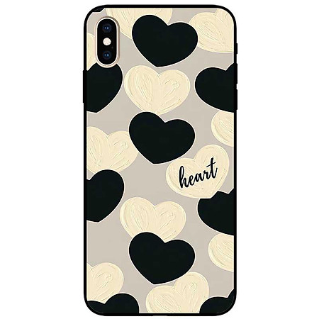 Ốp lưng cho iPhone X - iPhone Xs - Xs Max - XR - iPhone 11 - 11 Pro Max - Tim Trắng Đen HEART - Hàng Chính Hãng