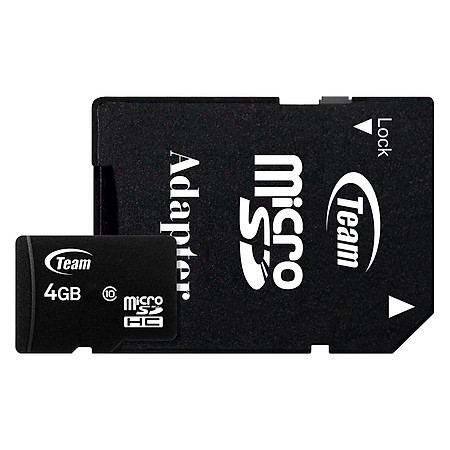 Thẻ nhớ micro SDHC Team Group 4GB / 8GB tốc độ Class 10 kèm adapter - Hàng chính hãng