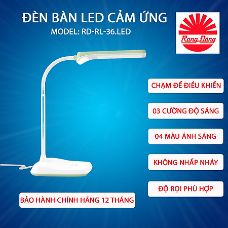 Đèn bàn học led cảm ứng chính hãng Rạng Đông Model: RD RL 36 LED