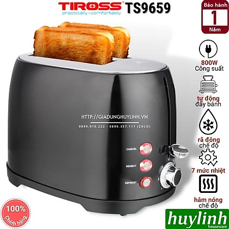 Máy nướng bánh mì sandwich 2 ngăn Tiross TS9659 - 800W - Hàng chính hãng