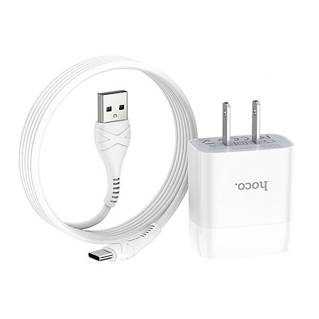 Bộ Dây Và Cóc Sạc Nhanh Hoco C72 2.1A Cổng Type-C - Hàng Chính Hãng
