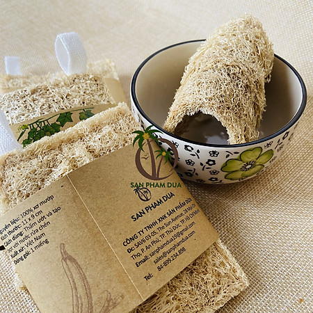 Combo 3 miếng xơ mướp rửa chén cao câp 100% hữu cơ