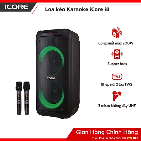 Bộ Loa Mic Karaoke Bluetooth iCore i8 - Hàng chính hãng