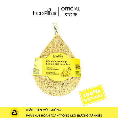 Miếng rửa chén xơ mướp ECOPINE hình giọt nước size S