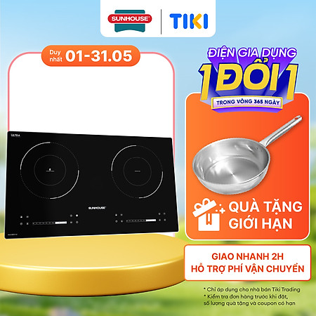 Bếp đôi điện từ hồng ngoại Sunhouse SHB81011-EC - Hàng chính hãng