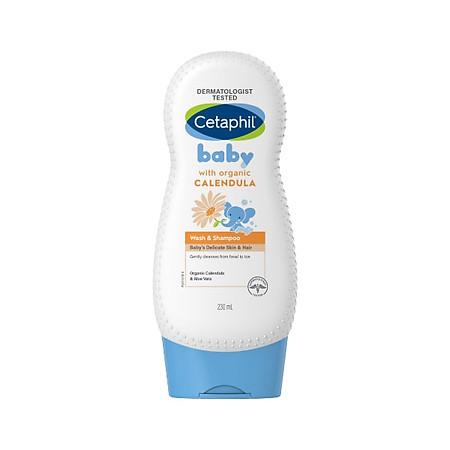 Sữa tắm gội dịu lành cho bé Cetaphil Baby Wash & Shampoo with Organic Calendula 230ml