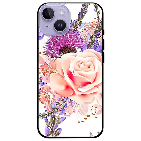 Ốp lưng dành cho Iphone 14 - Iphone 14 Plus - Iphone 14 Pro - Iphone 14 Pro Max - Hoạ Tiết Hoa Cam Tím