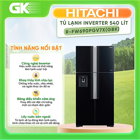 Tủ lạnh Hitachi Inverter 540 lít R-FW690PGV7 GBK