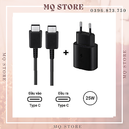Bộ sạc Type C PD 25W SS EP-TA800N ( 2 đầu type  C ) sạc nhanh tốc độ cao ( hàng chính hãng)