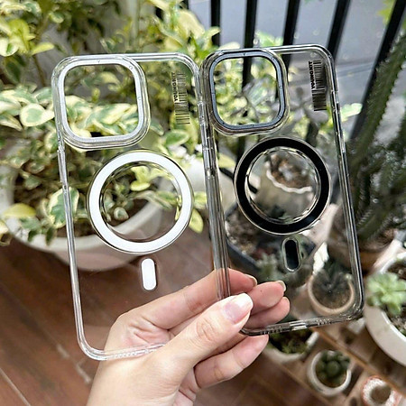 Ốp lưng i-Phone Young-Kit Crys-tal Shield trong viền camera chống sốc, hỗ trợ sạc không dây Mag.safe - hàng chính hãng