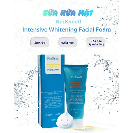 re excell intensive whitening facial foam