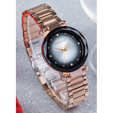 Đồng hồ nữ mingtuo mi9166 dây thép không gỉ - mặt kính kim cương 3d tráng sapphire - chống nước siêu tốt lên tới 3atm - khóa bướm siêu sang chảnh - đồng hồ thời trang phái đẹp cao cấp 1
