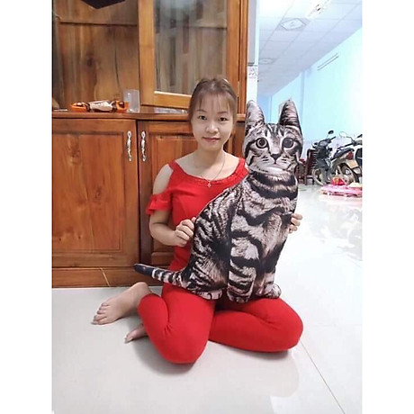 Gối Ôm Hình Con Mèo Nhồi Bông Quà Tặng Sinh Nhật Dễ Thương Thú