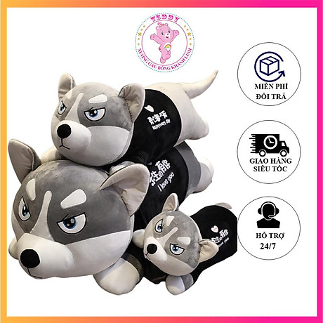 Chó Husky Mặt Ngáo Size 100Cm Sỉ Giá Xưởng Gấu Bông Chó Husky Cao 