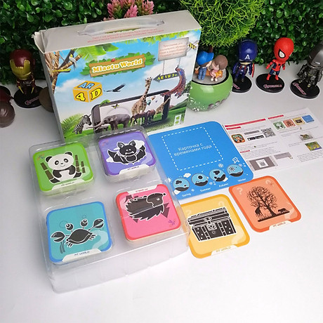 Bộ thẻ hình ảnh animal 4D hình con vật 60 thẻ chính tặng kèm 3 thẻ