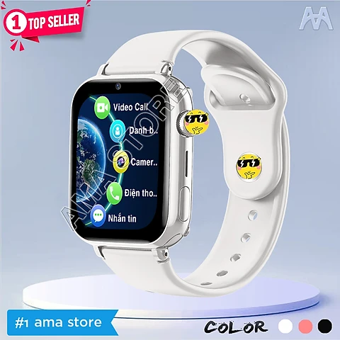 Đồng hồ Thông minh Trẻ em Tiểu học THCS THPT Smart Watch AMA HW13 mini Định vị Wifi lắp Sim 4G độc lập Chống nước Kích thước nhỏ gọn Hàng nhập khẩu - Trắng White