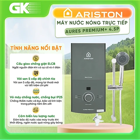 Máy nước nóng Ariston AURES Premium 4.5P - Hàng chính hãng