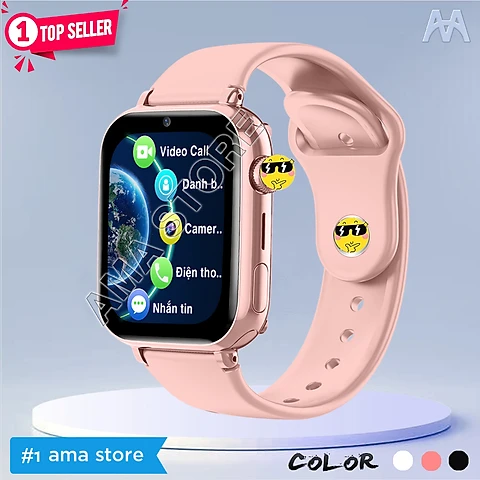 Đồng hồ Thông minh Trẻ em Tiểu học THCS THPT Smart Watch AMA HW13 mini Định vị Wifi lắp Sim 4G độc lập Chống nước Kích thước nhỏ gọn Hàng nhập khẩu - Hồng Pink