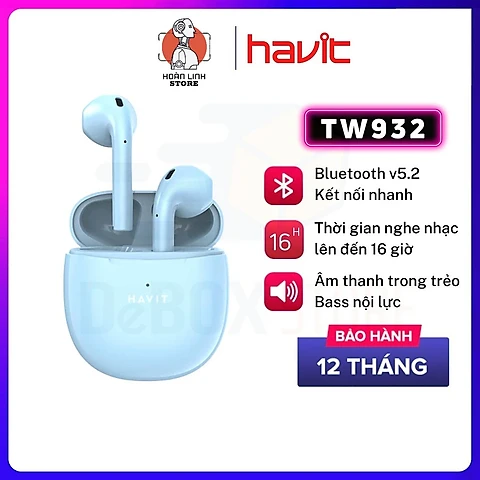 Tai nghe Bluetooth True Wireless Havit TW932 - Hàng chính hãng - Hồng