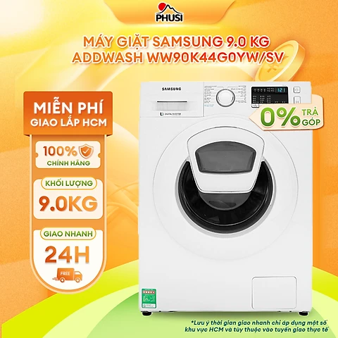 Máy giặt Samsung Addwash Inverter 9 Kg WW90K44G0YWSV - Chỉ giao HCM