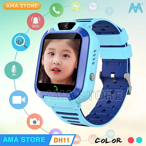 Đồng hồ Thông minh Trẻ em Gọi Video Chống nước Định vị Wifi Model AMA Watch DH11 Hàng nhập khẩu - Xanh Blue