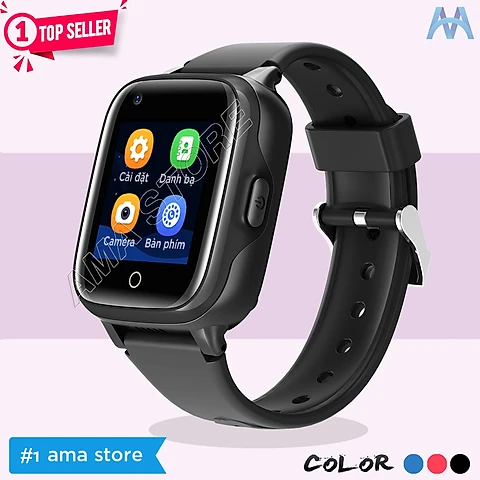 Đồng hồ Thông minh Trẻ em Học sinh Cao cấp Gọi Video call, Định vị Chính xác Vị trí 5-10m AMA Watch D31 Hàng nhập khẩu - Đen Black