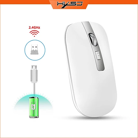Chuột không dây HXSJ M30 sạc điện wireless 2.4Ghz DPI 1600 - Hàng chính hãng - Trắng