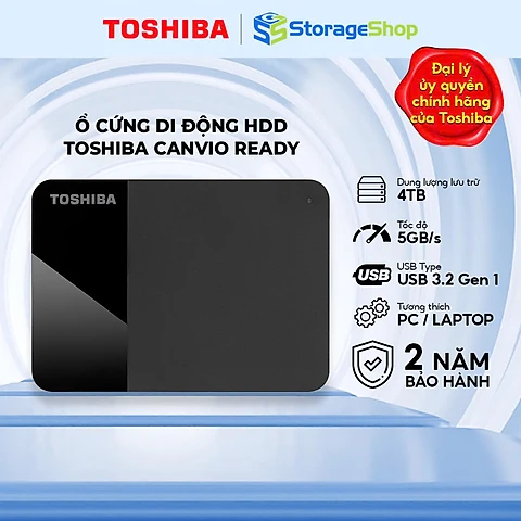 Ổ Cứng Gắn Ngoài HDD Toshiba Canvio Ready B3 Hàng Chính Hãng - Storage Shop - 1TB
