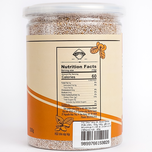 Hạt Chia Trắng DK Harvest (Nhập Khẩu Úc) - 300g, 500g - giàu acid béo omega-3, chất xơ, protein và chất chống oxy hoá