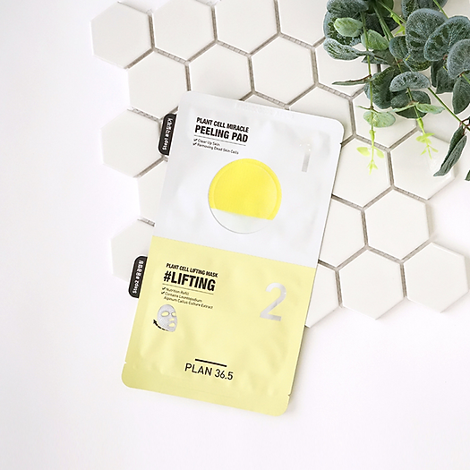Mặt Nạ 2 Bước Tẩy Tế Bào Chết & Nâng Cơ Lifting Peel Plan36.5 Hàn Quốc - Tăng Độ Đàn Hồi, Cung Cấp Dưỡng Chất & Cải Thiện Nếp Nhăn - Chiết Xuất Từ Tế Bào Gốc Thực Vật (10g + 25g/ Miếng) (10 Miếng/ Hộp)